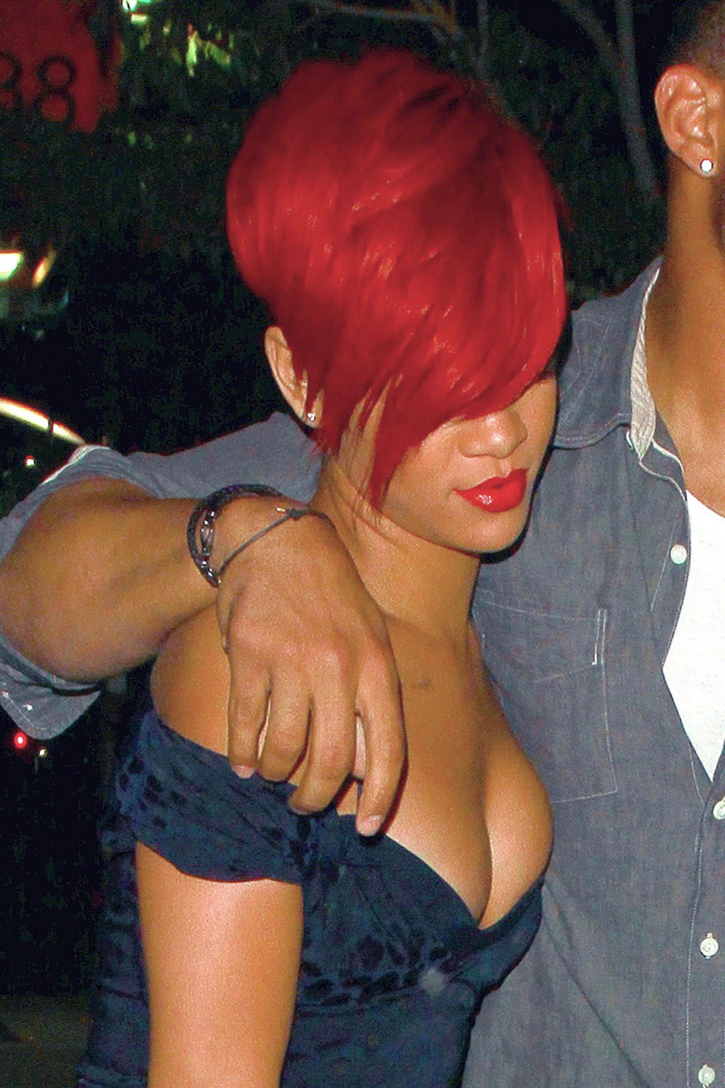 Rihanna shows huge cleavage wearing mini dress out in Hollywood #75343813