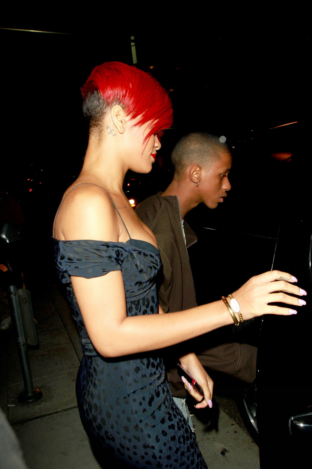 Rihanna shows huge cleavage wearing mini dress out in Hollywood #75343825