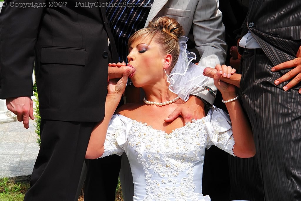 Nasty bride sucking and riding five cocks #76848240