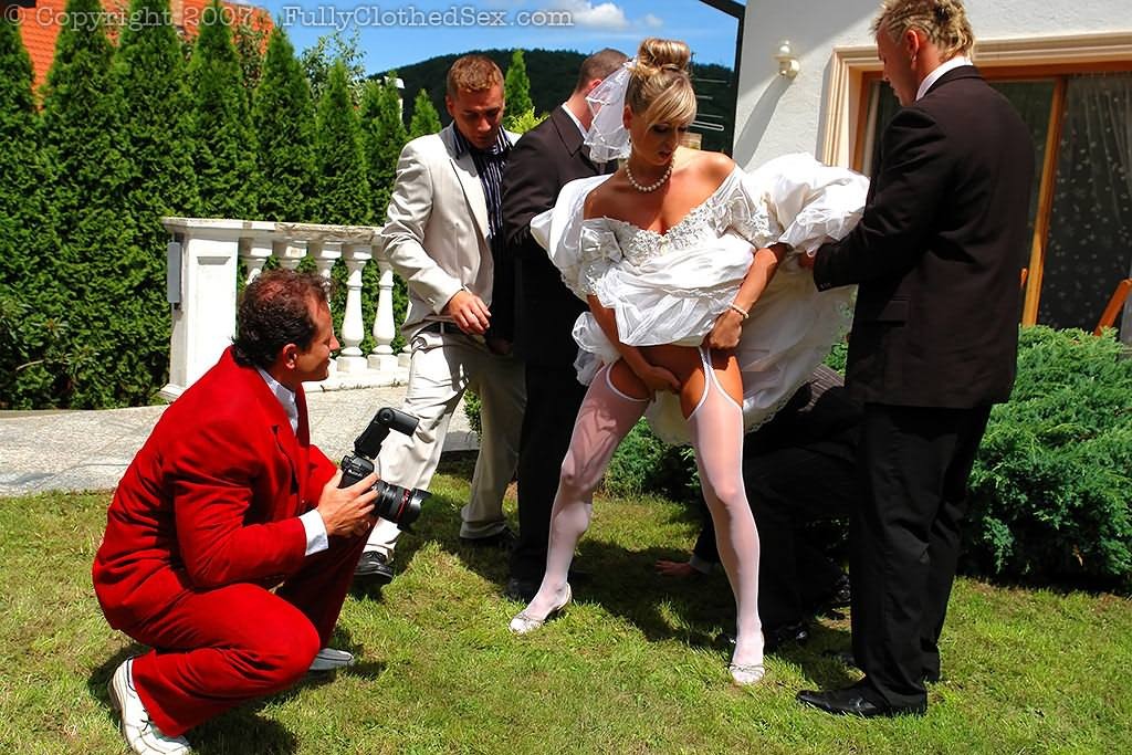 Nasty bride sucking and riding five cocks #76848243