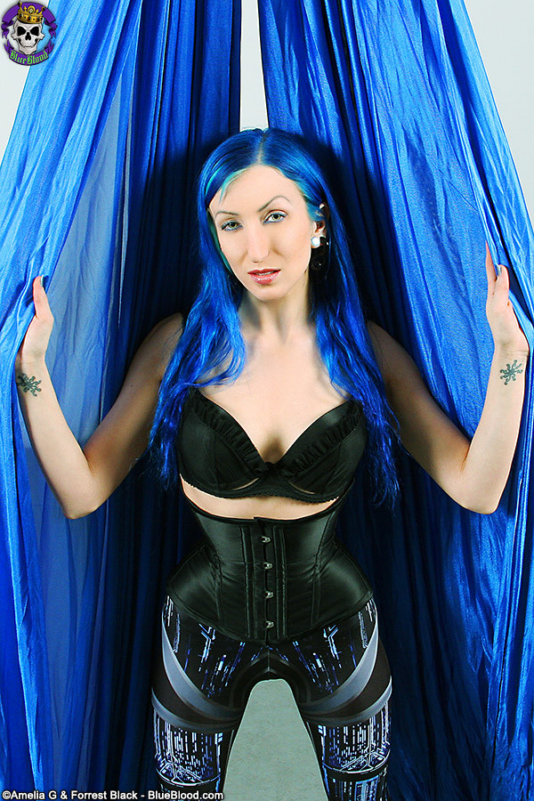 Naked Blue Haired Silk Trapeze and Contortion Artist Alecia Joy #70991647