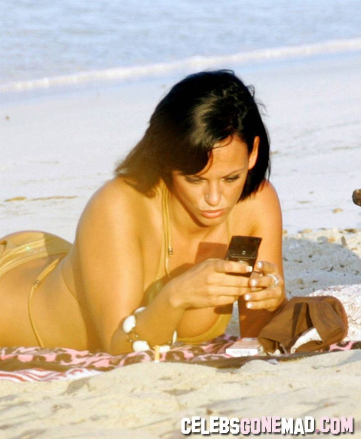 Hot Nereida Gallard topless at the beach exposing her big boobs #75359345
