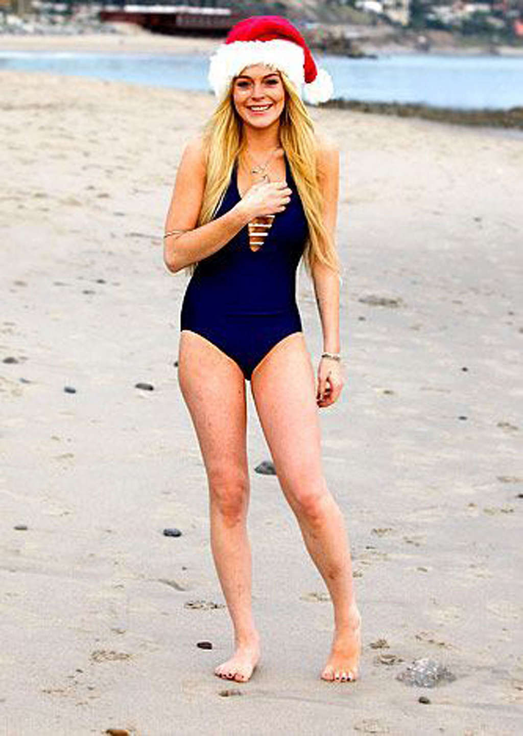 Lindsay Lohan in bikini and nipple slip and upskirt #75367073