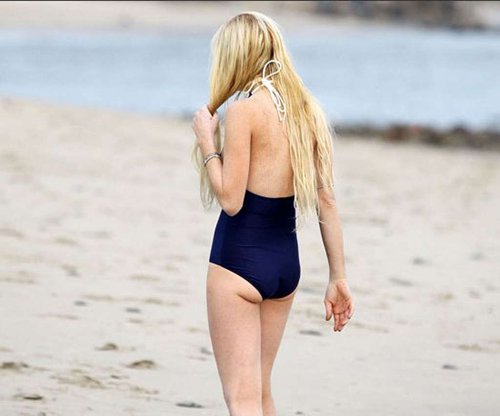 Lindsay Lohan in bikini and nipple slip and upskirt #75367107