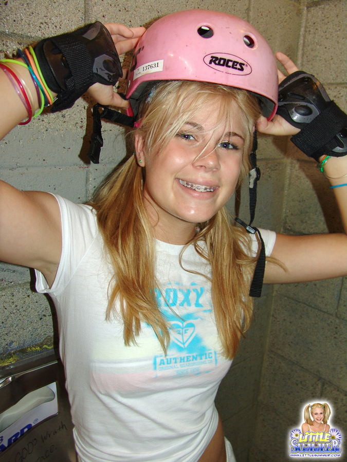 Cute rollerblading eighteen year old strips in public bathroom #78742062