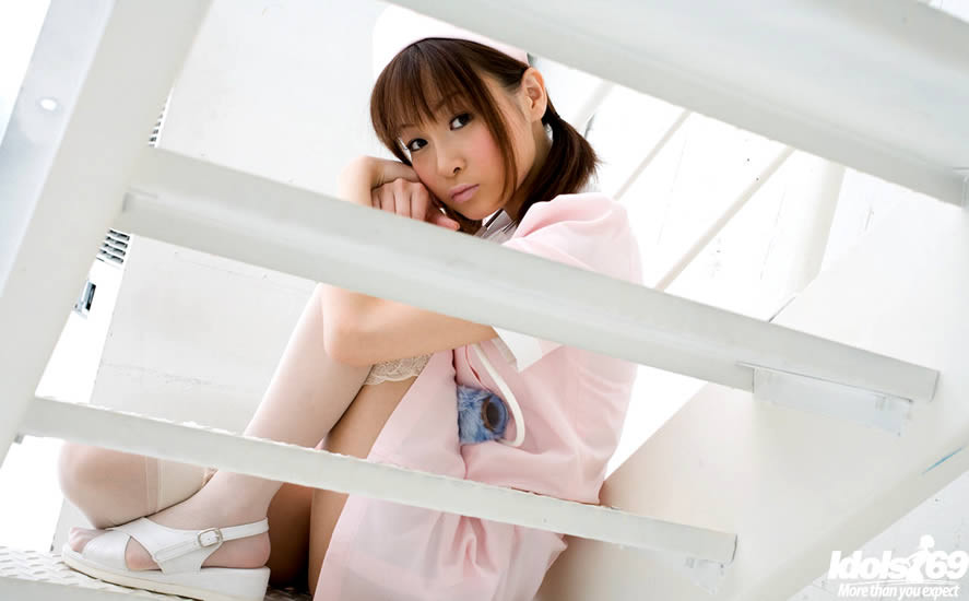 Adorable japanese nurse wearing stockings #69968416