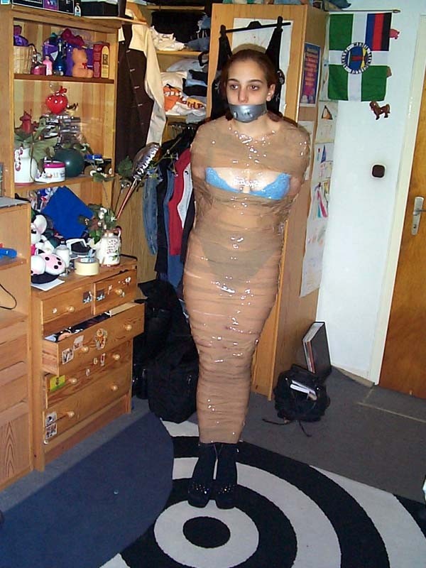 Sexy slut completely wrapped up by duct tape #72154756