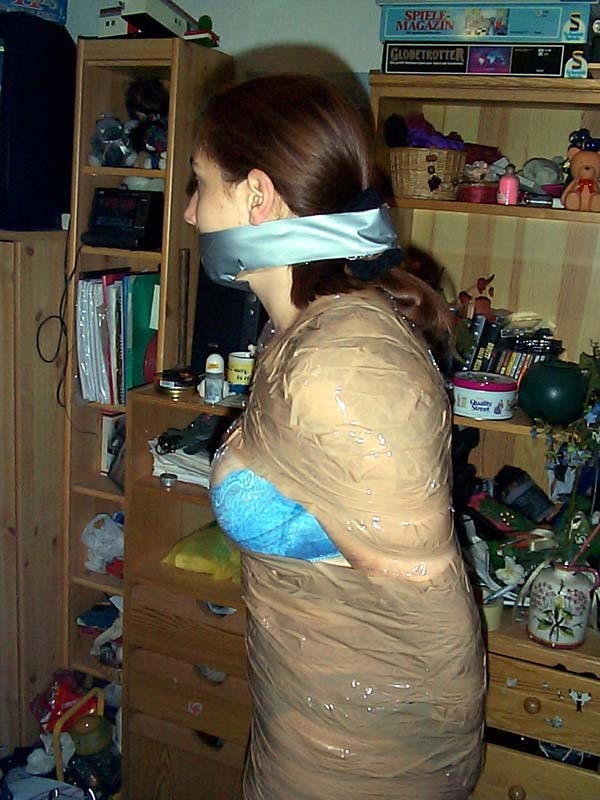 Sexy slut completely wrapped up by duct tape #72154802