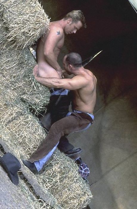 Two muscle bears mutual blowing and ass fucking on a hayloft #76938389