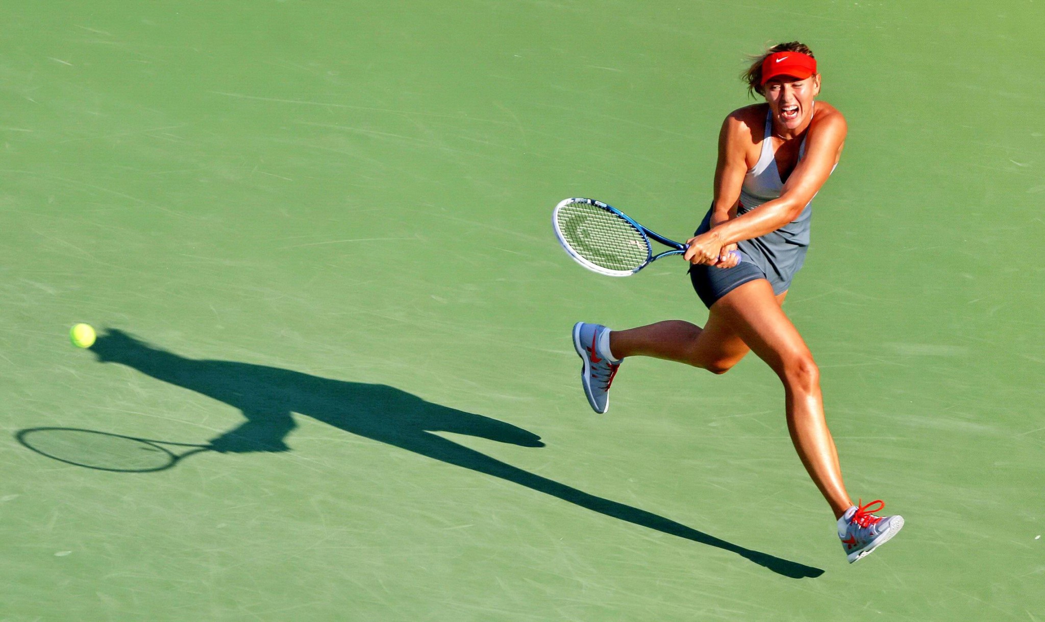 Maria Sharapova flashing her black panties at the US Open tennis tournament in N #75187125