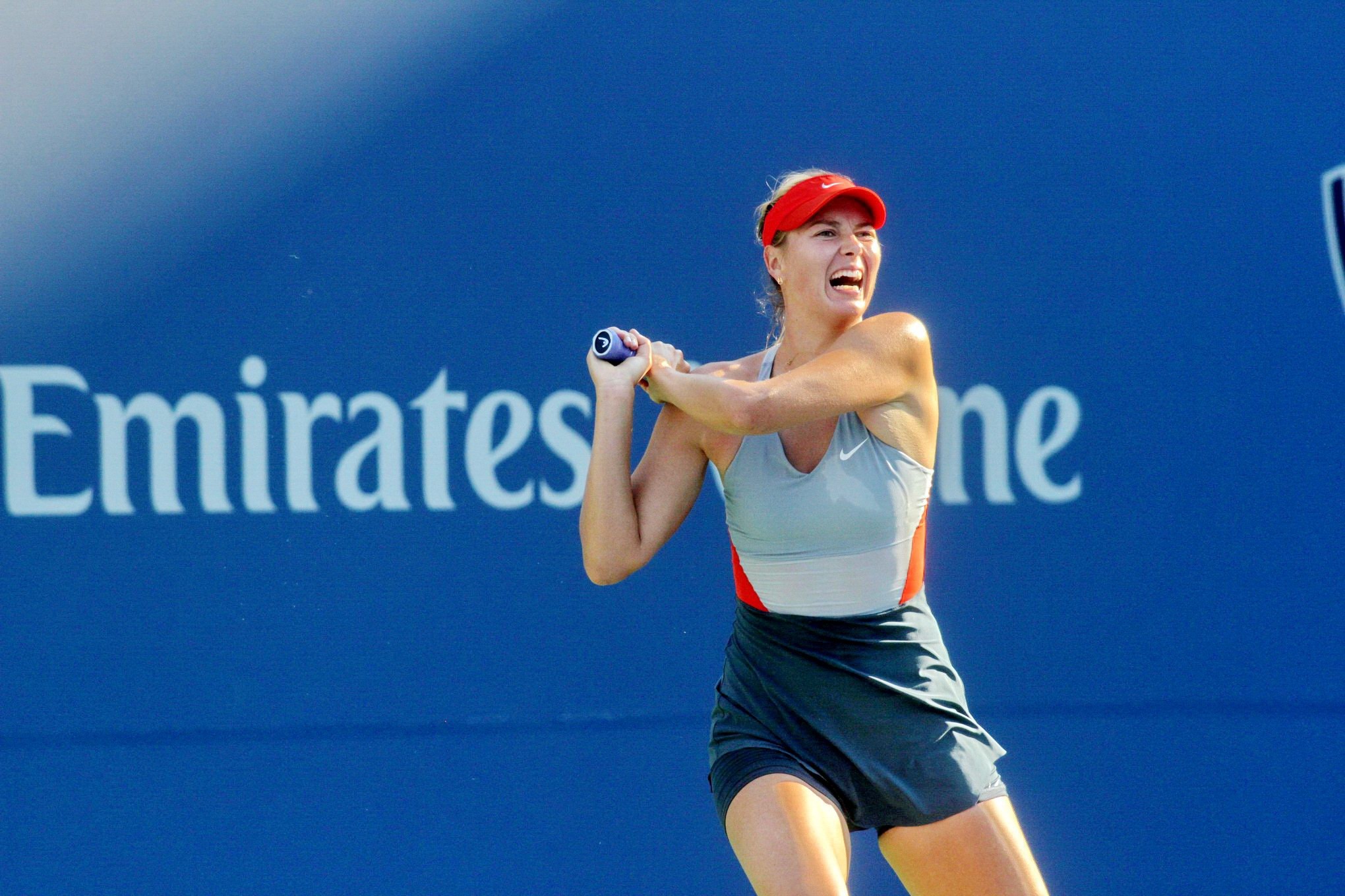 Maria Sharapova flashing her black panties at the US Open tennis tournament in N #75187221