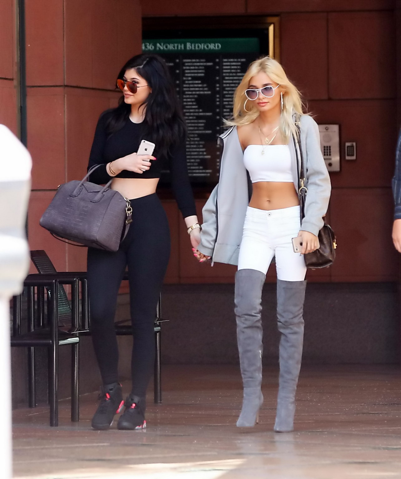 Kylie Jenner busty showing cameltoe and ass with Pia Mia at Urth Cafe in Beverly #75162759