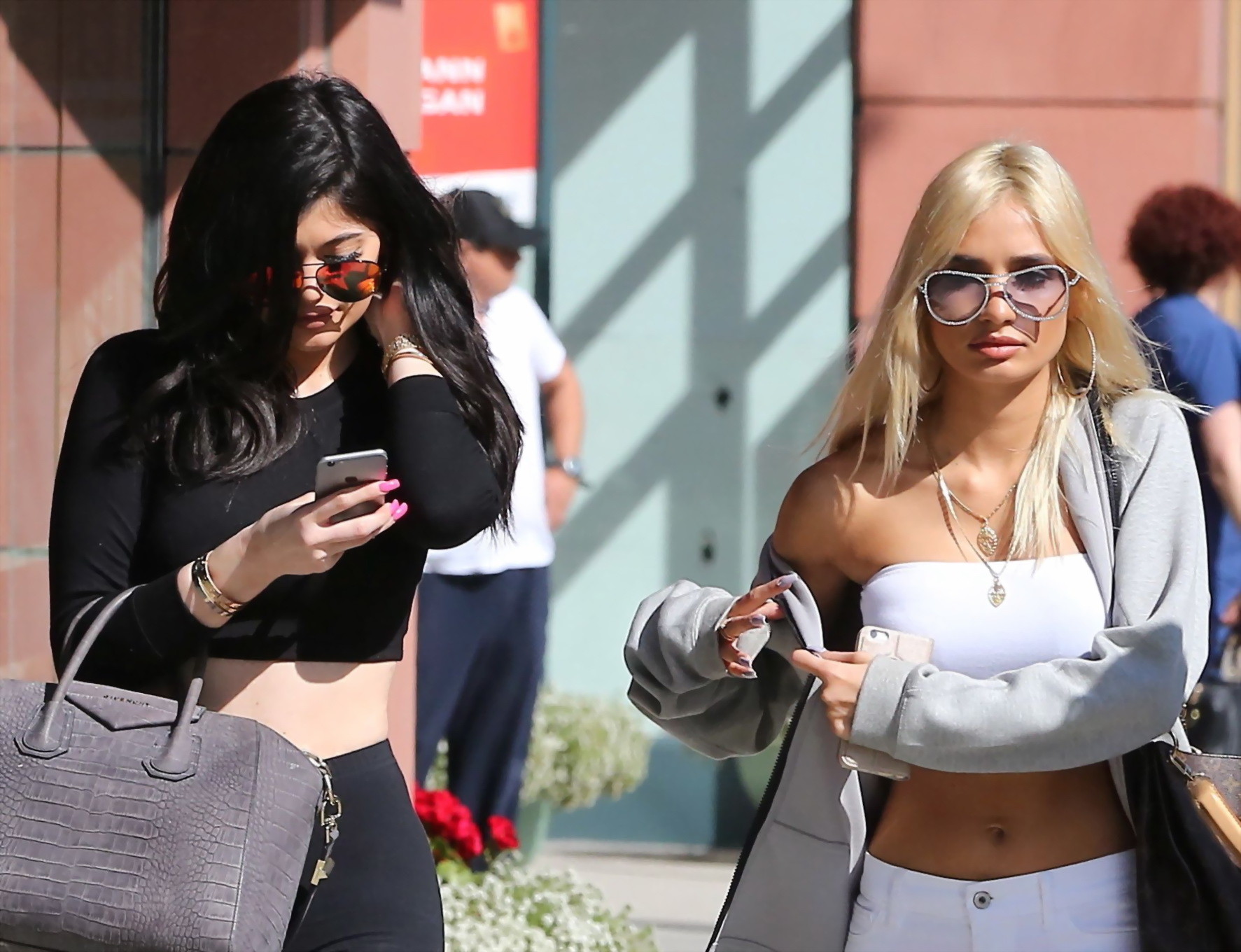 Kylie Jenner busty showing cameltoe and ass with Pia Mia at Urth Cafe in Beverly #75162781
