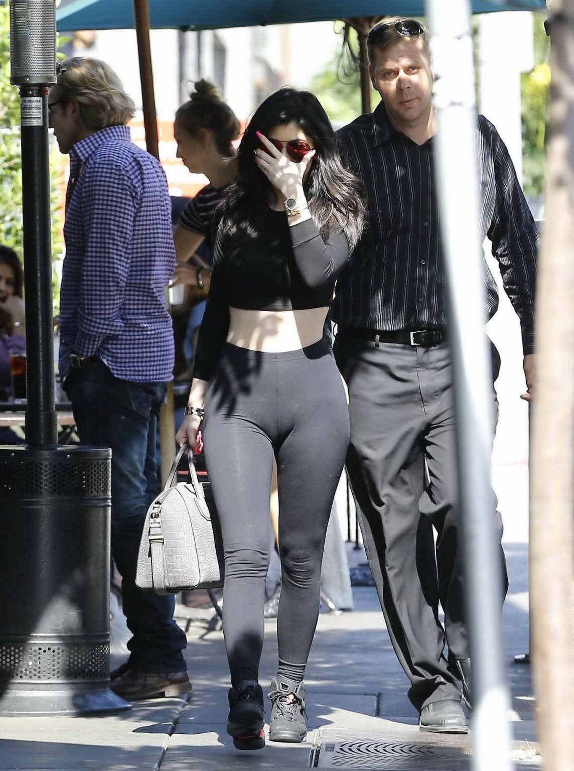 Kylie Jenner busty showing cameltoe and ass with Pia Mia at Urth Cafe in Beverly #75162826