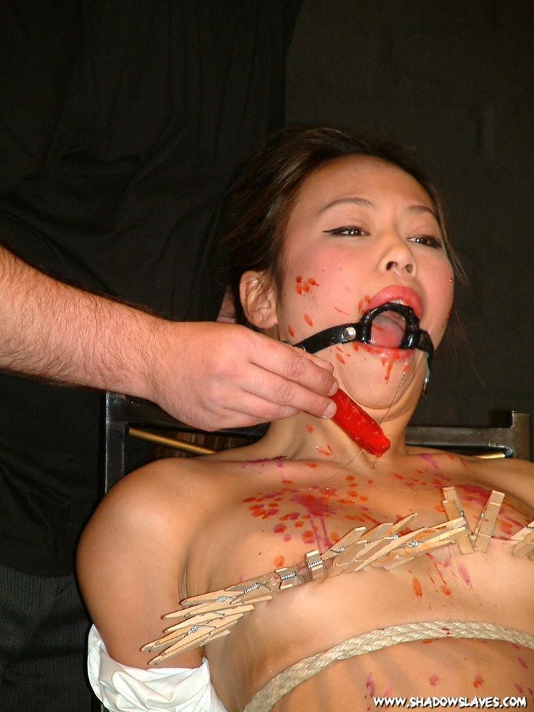 Gagged japanese bdsm slaves extreme hotwaxing and tied tit torments #72134113