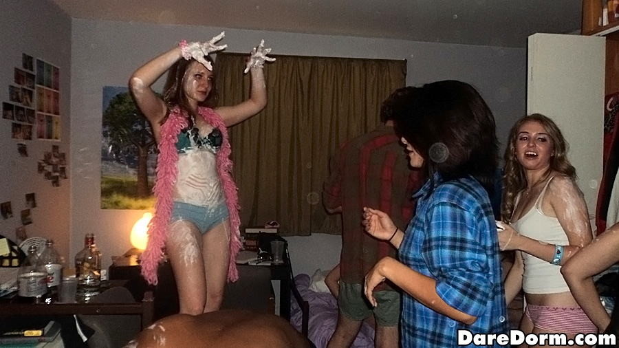 Drunk college teen students party and measure cock #76767613