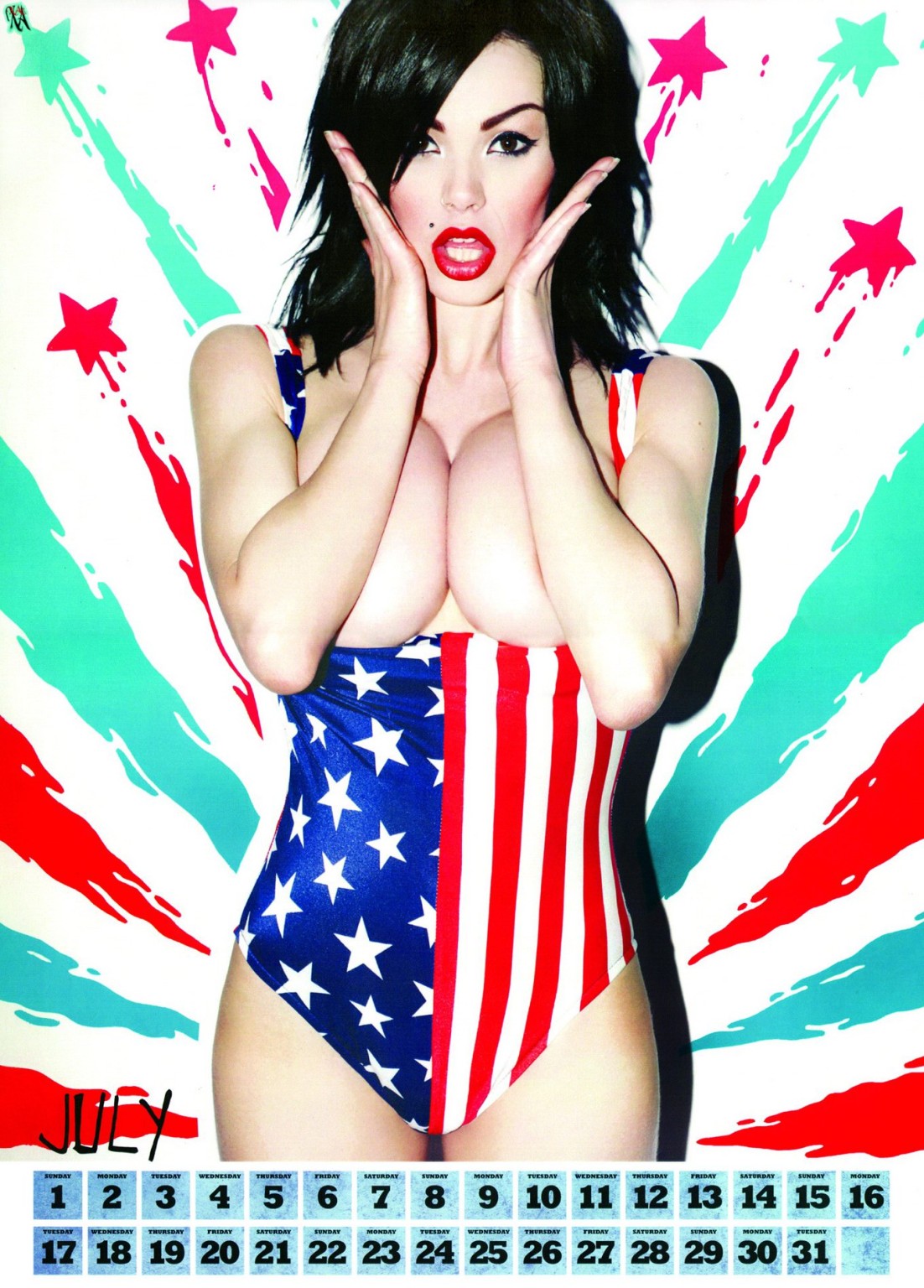 Vikki aux seins nus dans le calendrier 2012 du magazine Wicked Front.
 #75275347
