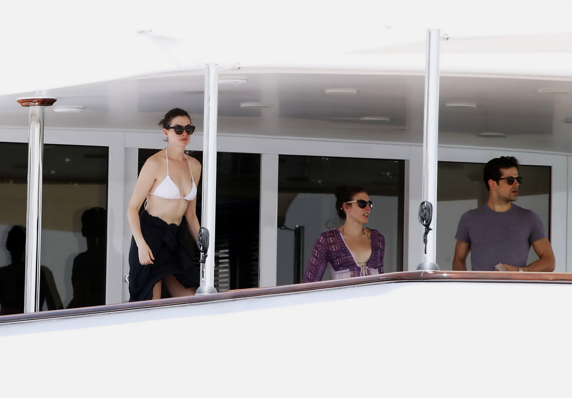 Anne Hathaway busty in a tiny twopiece at the yacht #75155277