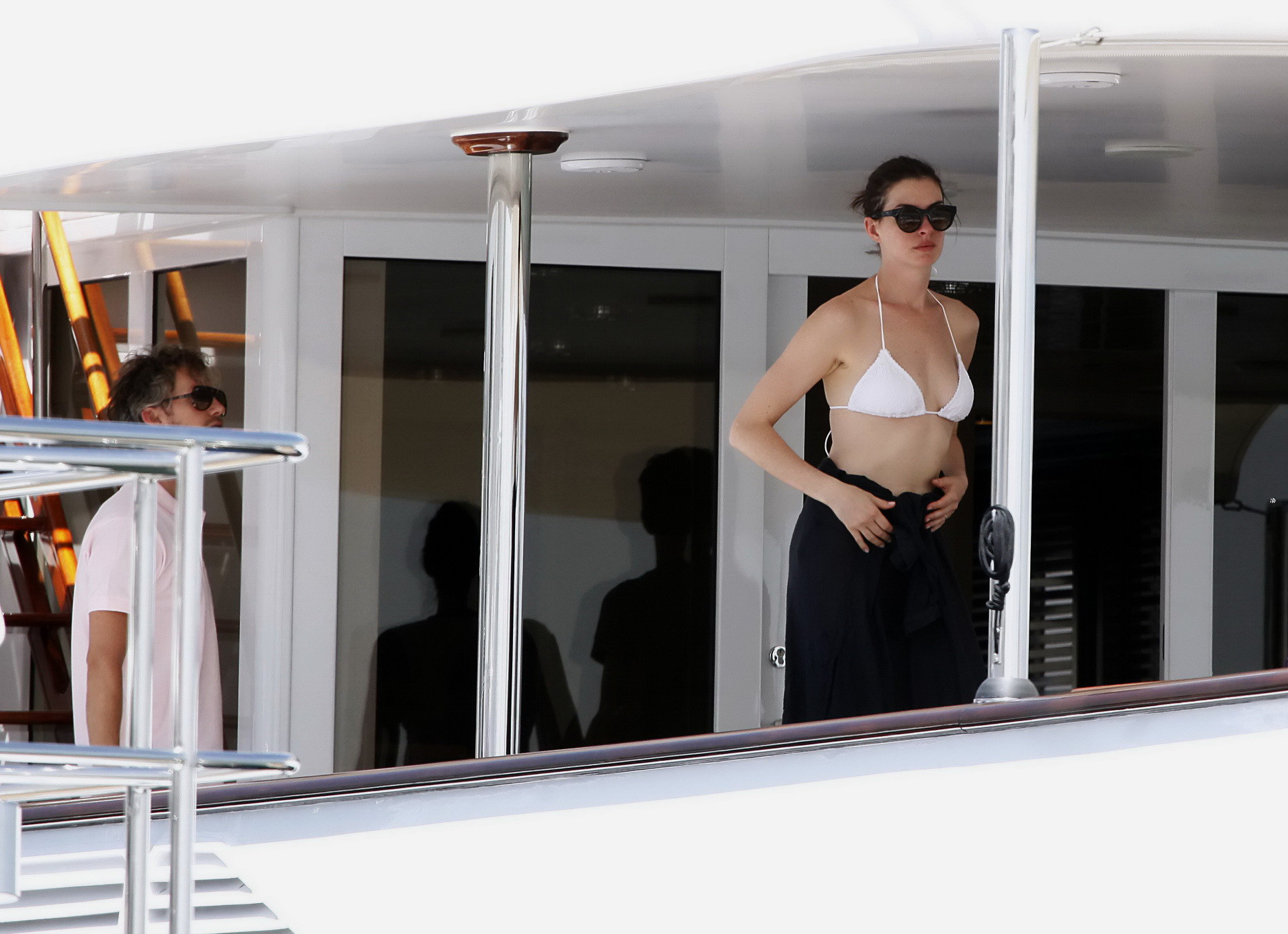 Anne Hathaway busty in a tiny twopiece at the yacht #75155282