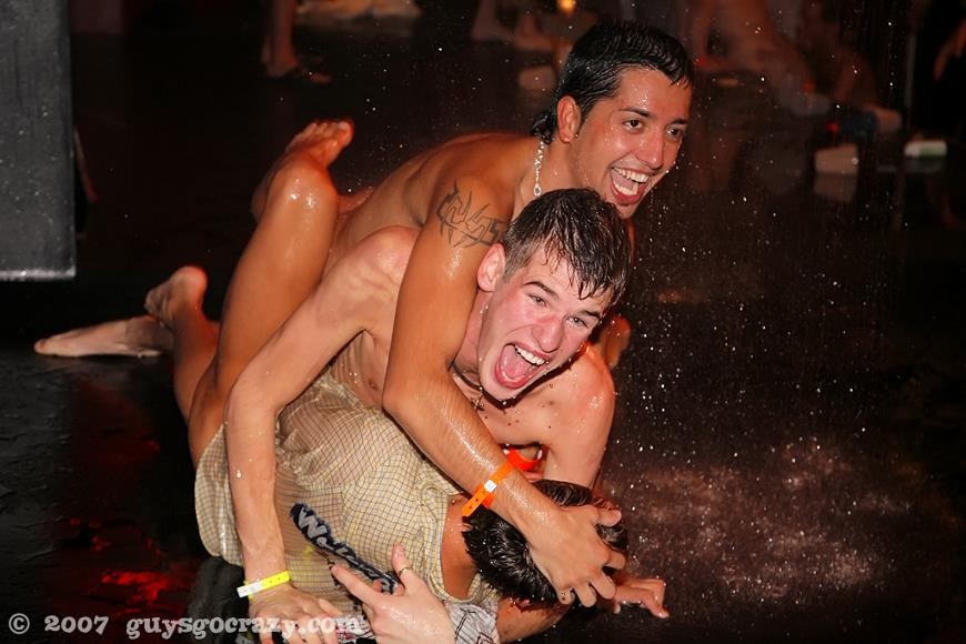 Fountains of sticky white cock juice at all gay mega orgy #76049632