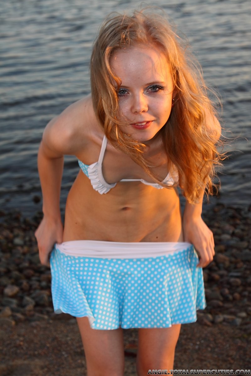 Tiny teen girl shows boobies outdoors #78603747