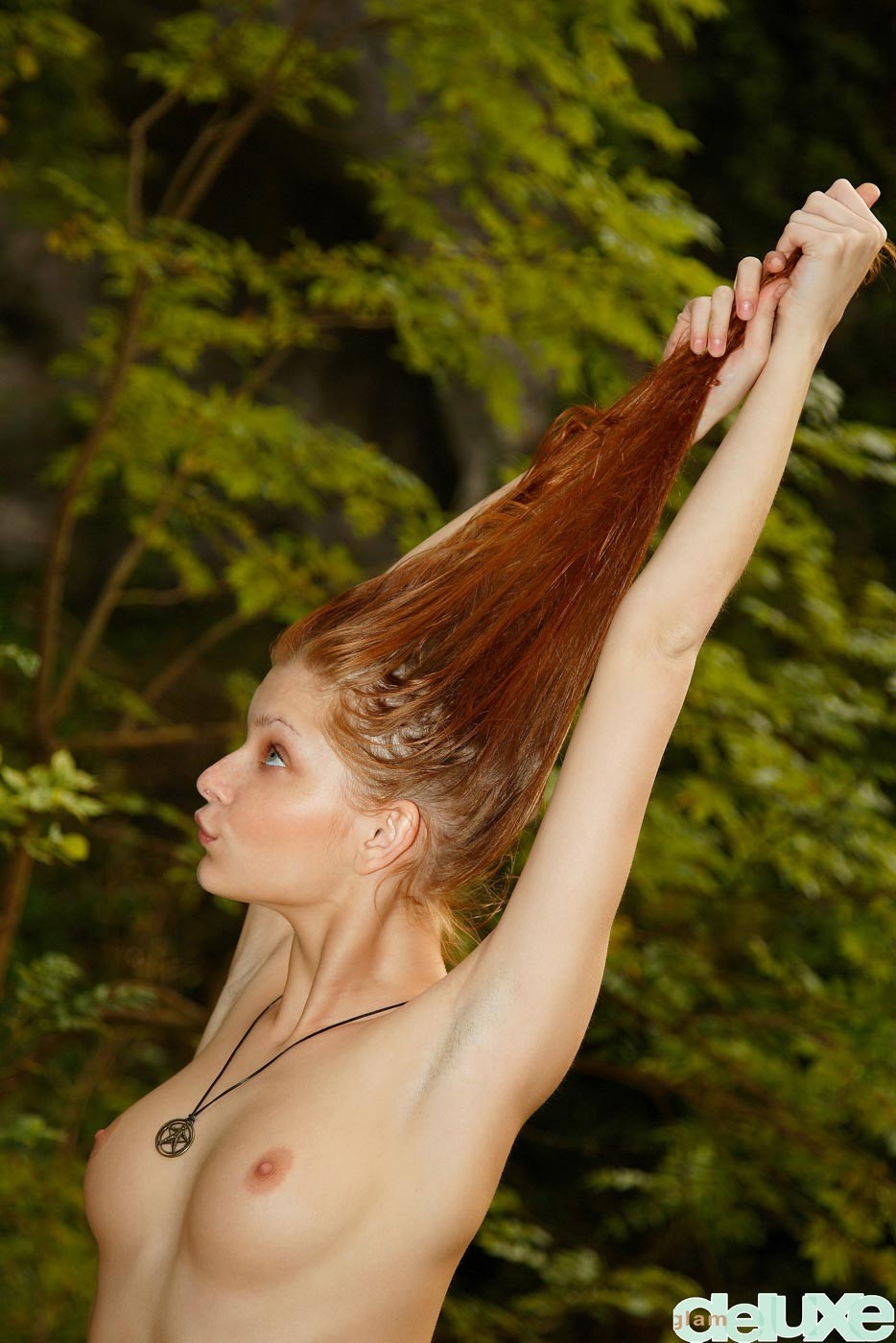 Beautiful redhead teen model outside naked #69730261