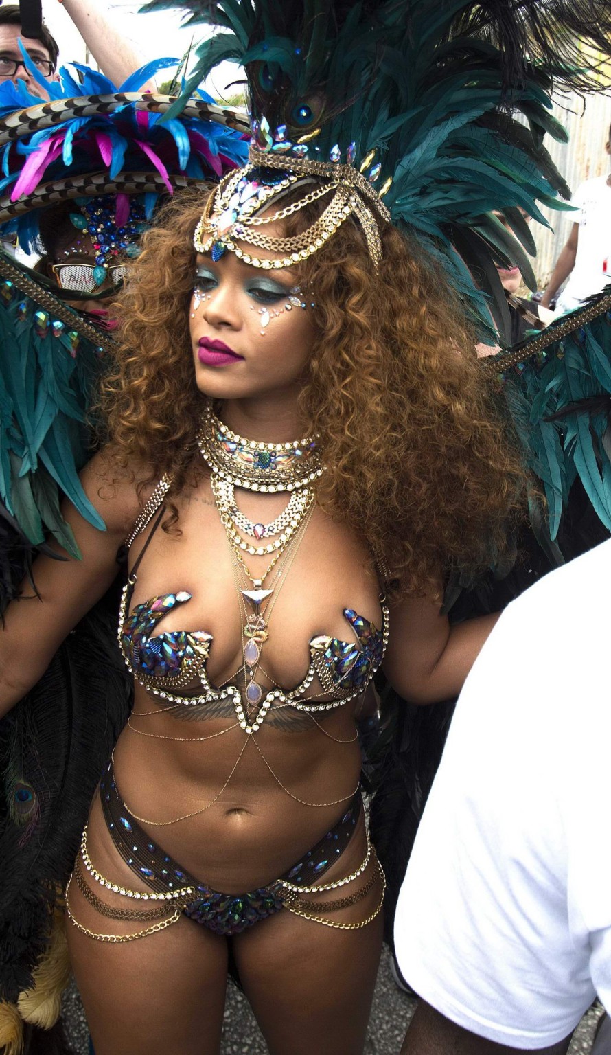 Rihanna wearing skimpy carnival costume #75156192