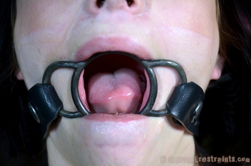 Gagged, blindfolded, with her hands tied behind her back, Madisin Moon waits fo #72012379
