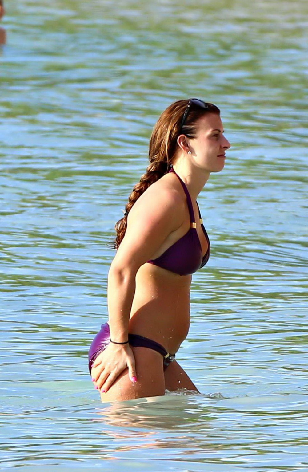 Coleen Rooney wearing purple bikini at the beach in Barbados #75182479