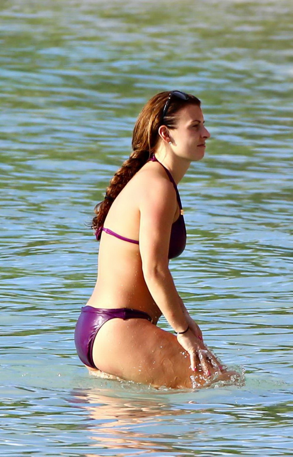 Coleen Rooney wearing purple bikini at the beach in Barbados #75182489