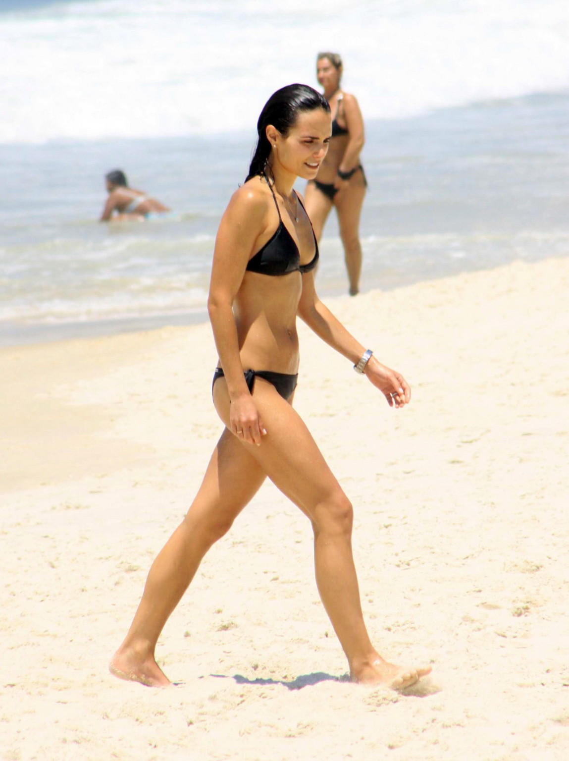 Jordana Brewster wearing sexy black bikini on the beach in Rio de Janeiro #75327346