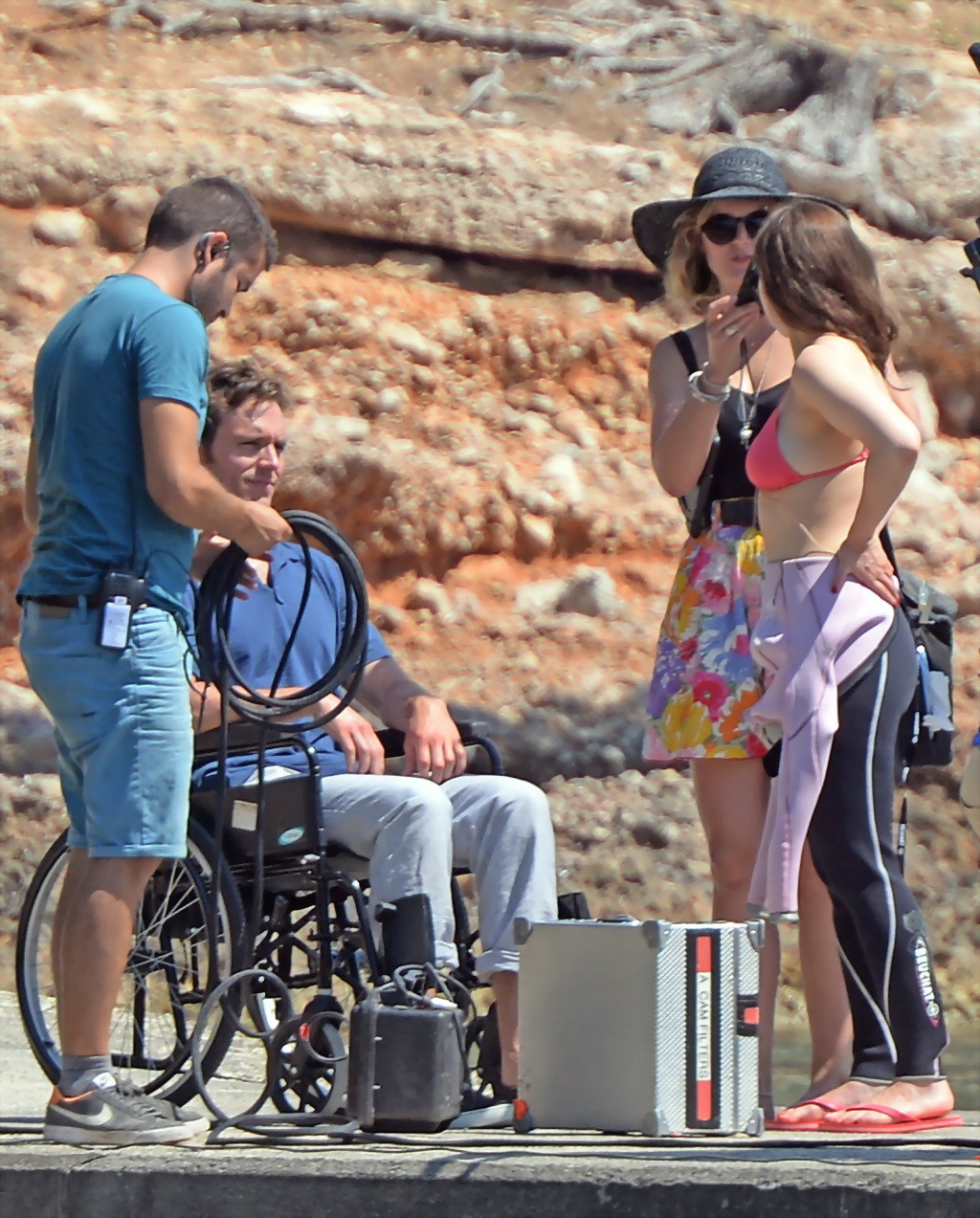 Emilia Clarke shows off her curvy bikini body at the beach while filming Me Befo #75161596