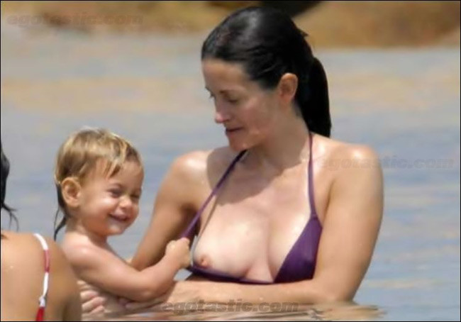 Courtney Cox nipple slip on the beach #75443744