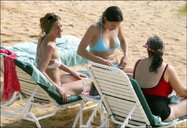 Courtney Cox nipple slip on the beach #75443765