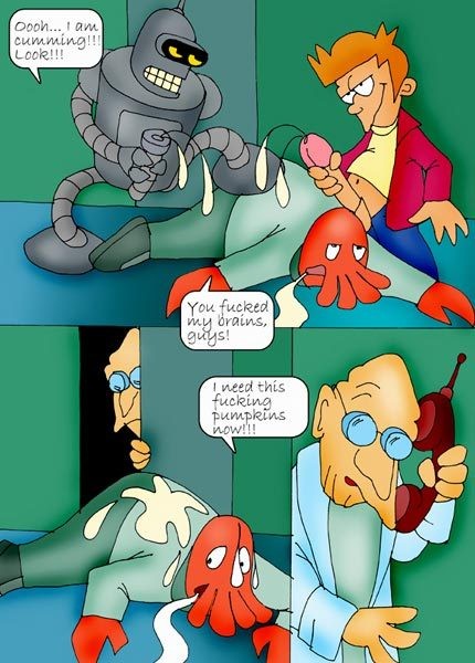 Scared Wendy strokes robot Bender #69662435