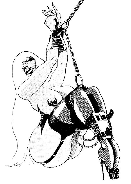 hard leather and chain bdsm drawings #69721090