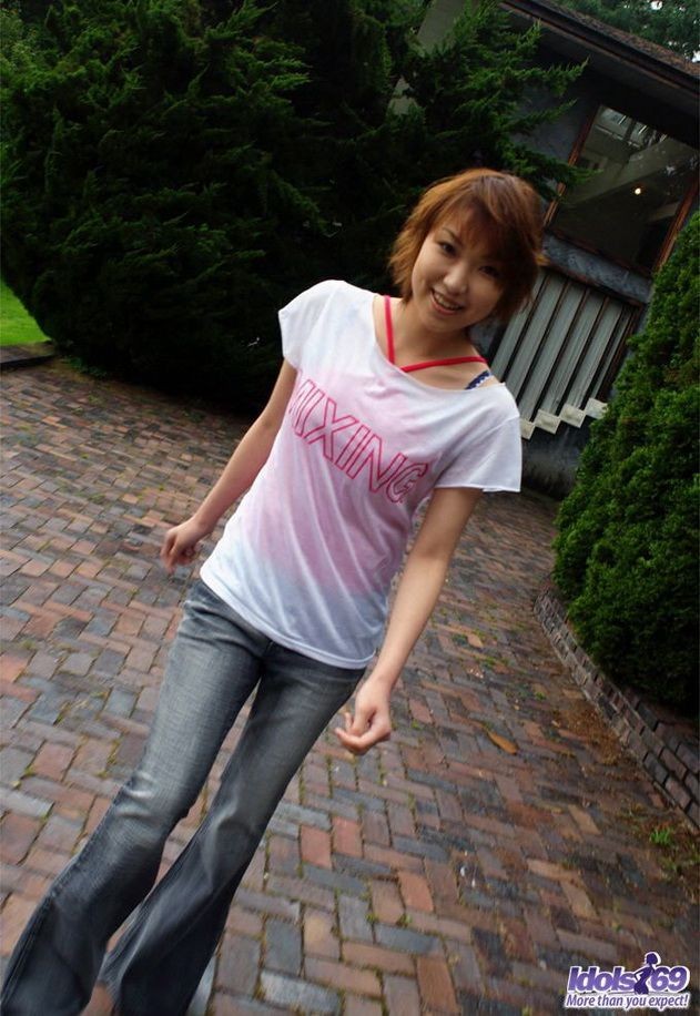 Redhead asian model Madoka Ozava shows her titties #69767288