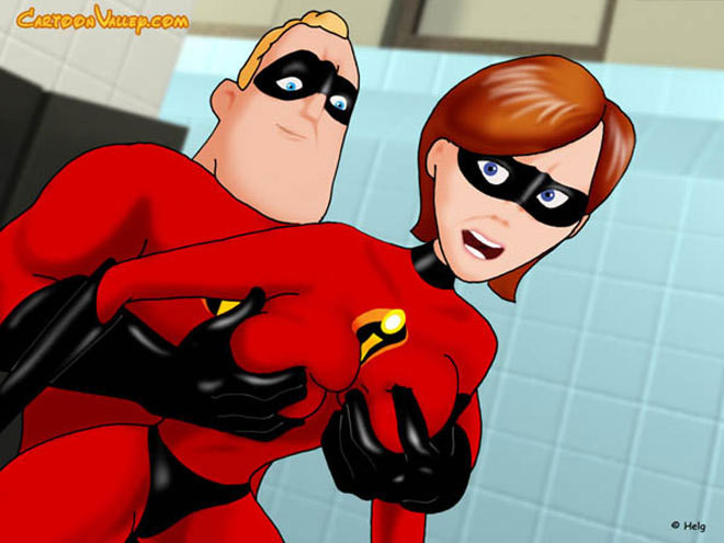 Lustful Elastigirl filled between her hard breasts #69585671