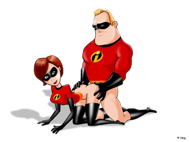 Lustful Elastigirl filled between her hard breasts #69585712