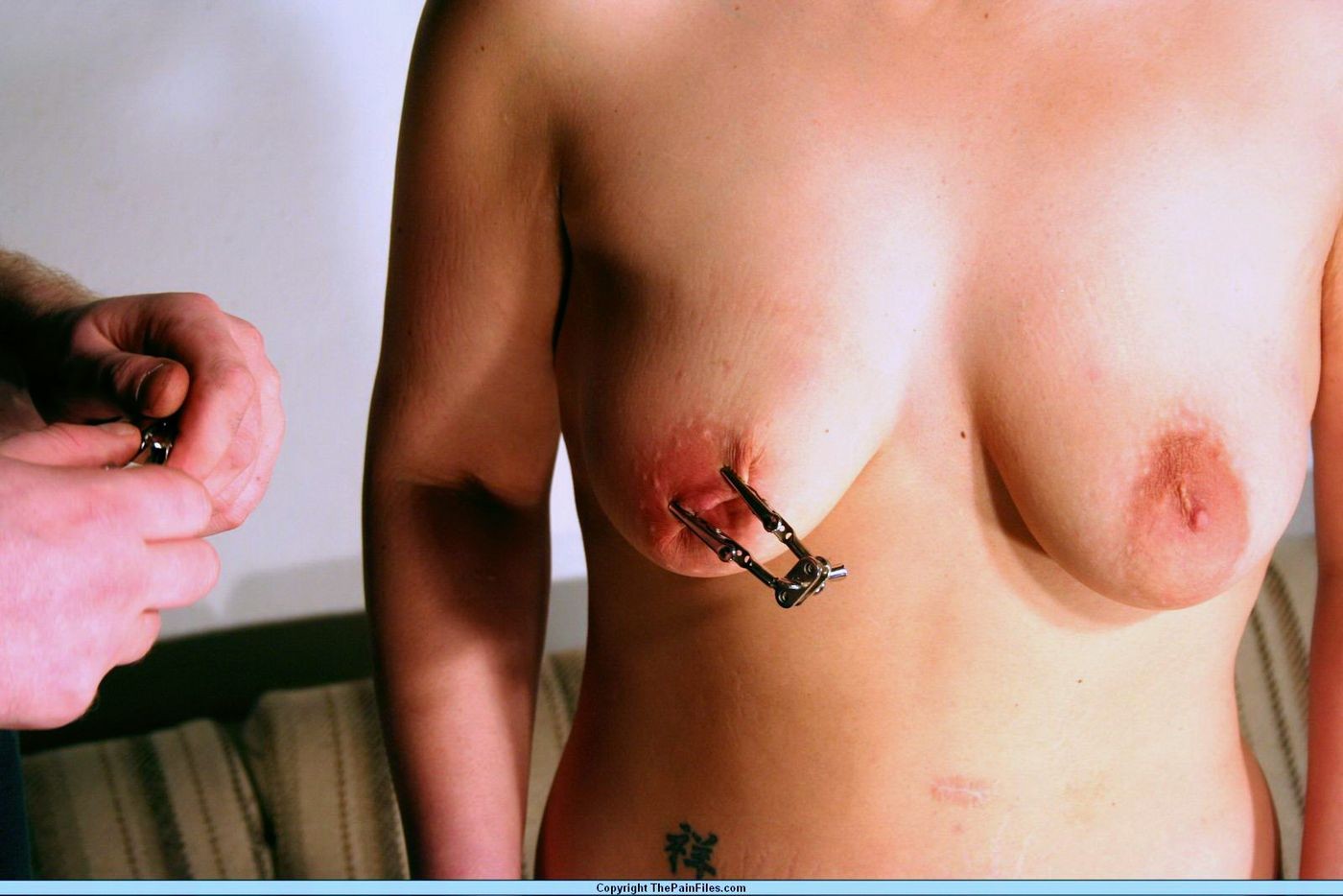 悲鳴を上げるブロンドの奴隷少女crystel leisは、極端な乳房の拷問とクロコディルクラム。
 #72168120