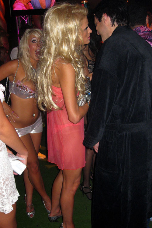 Paris Hilton showing her nice pussy and small tits to paparazzi #75415798