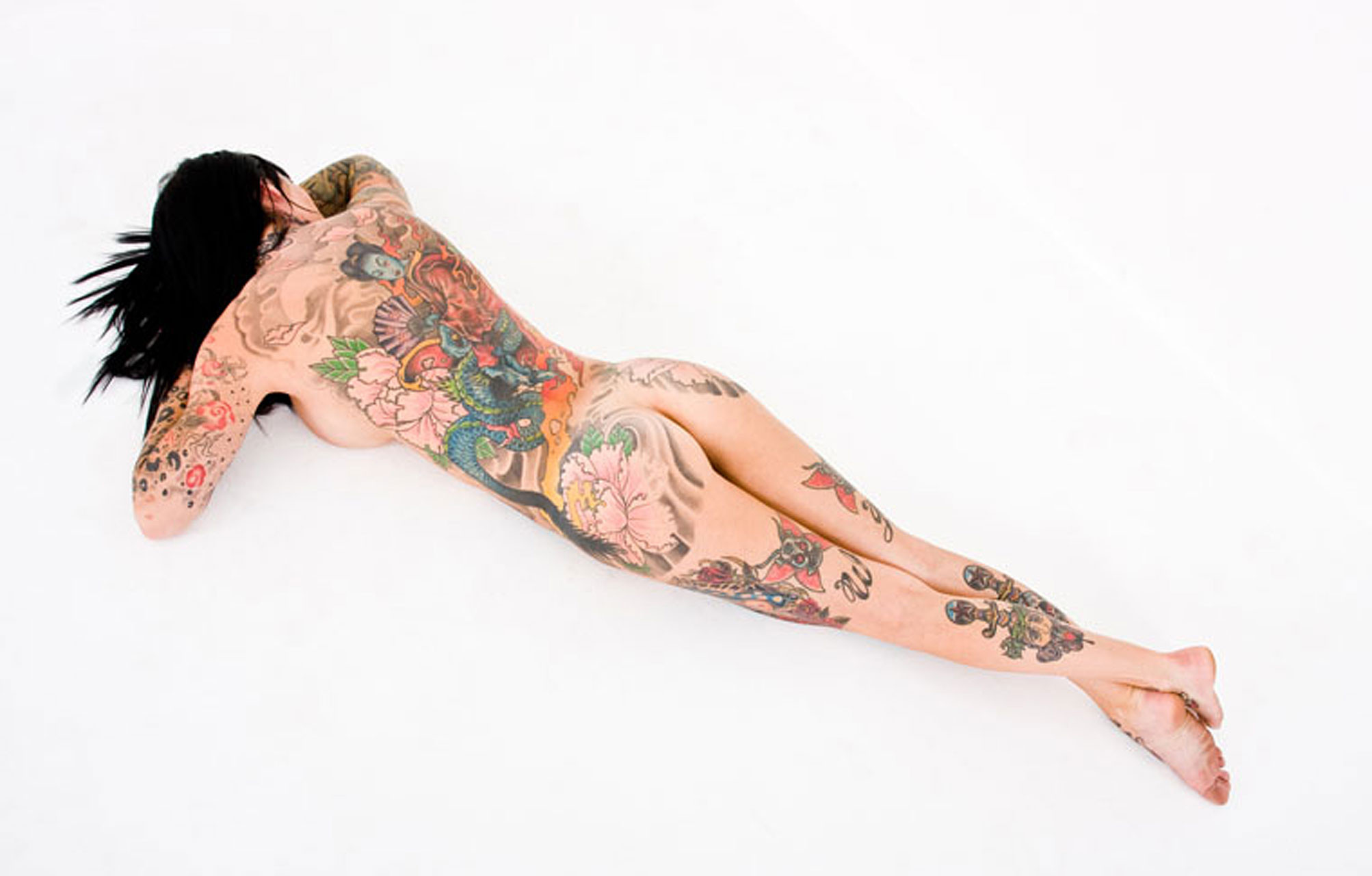 Michelle Bombshell showing her nude body and her tattoos #75355698
