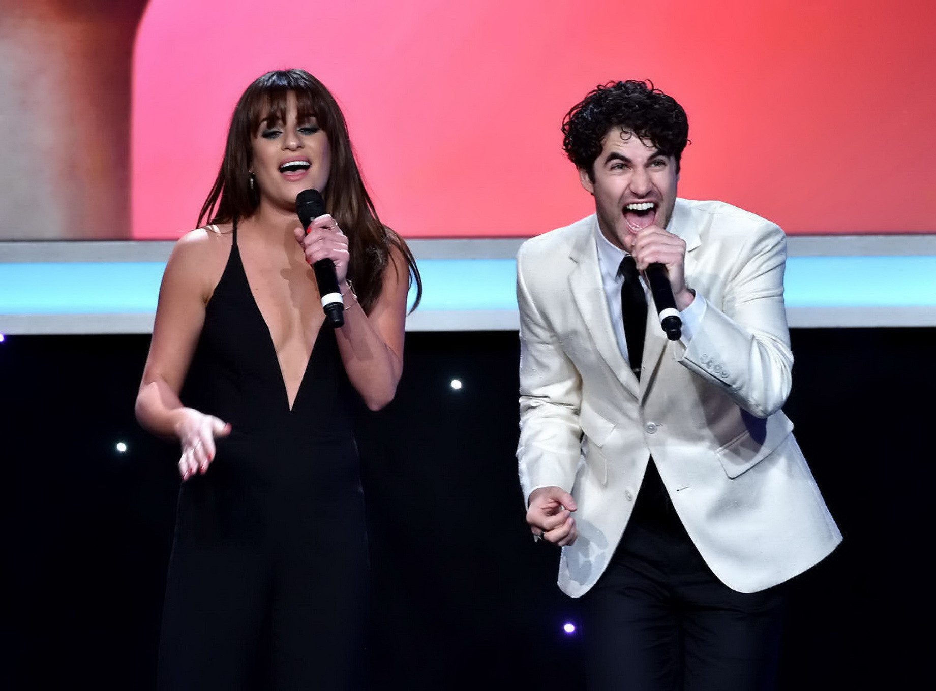 Lea Michele braless showing huge cleavage at Family Equality Councils 2015 Los A #75171280