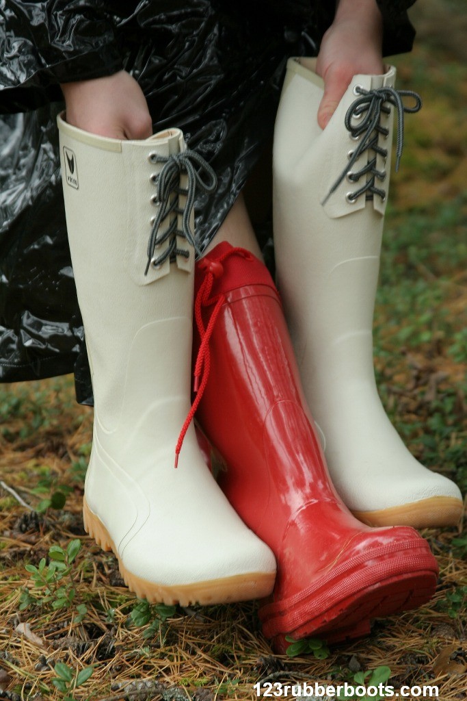Rubber boots rainwear fuckmachine outdoors #76567306