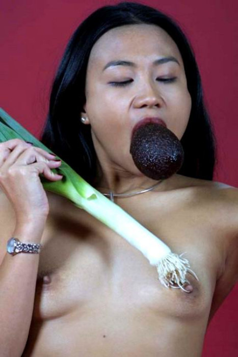 Asian slut fucking the vegetables #73264187