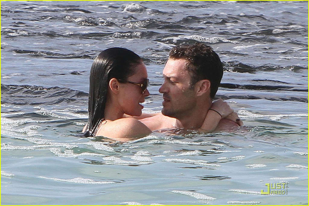 Megan Fox enjoying on beach with her boyfriend and showing sexy body in bikini #75346942