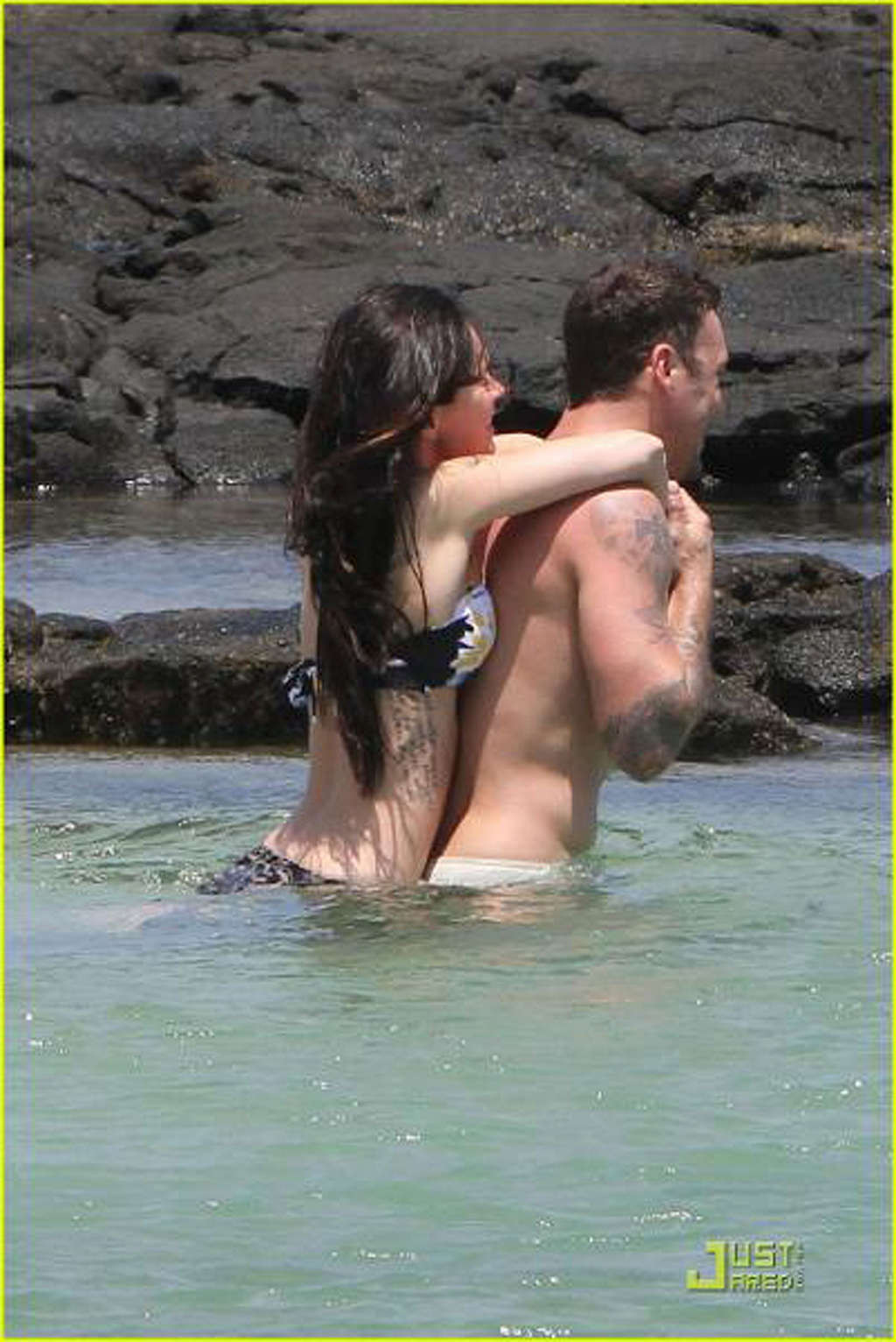Megan Fox enjoying on beach with her boyfriend and showing sexy body in bikini #75347055