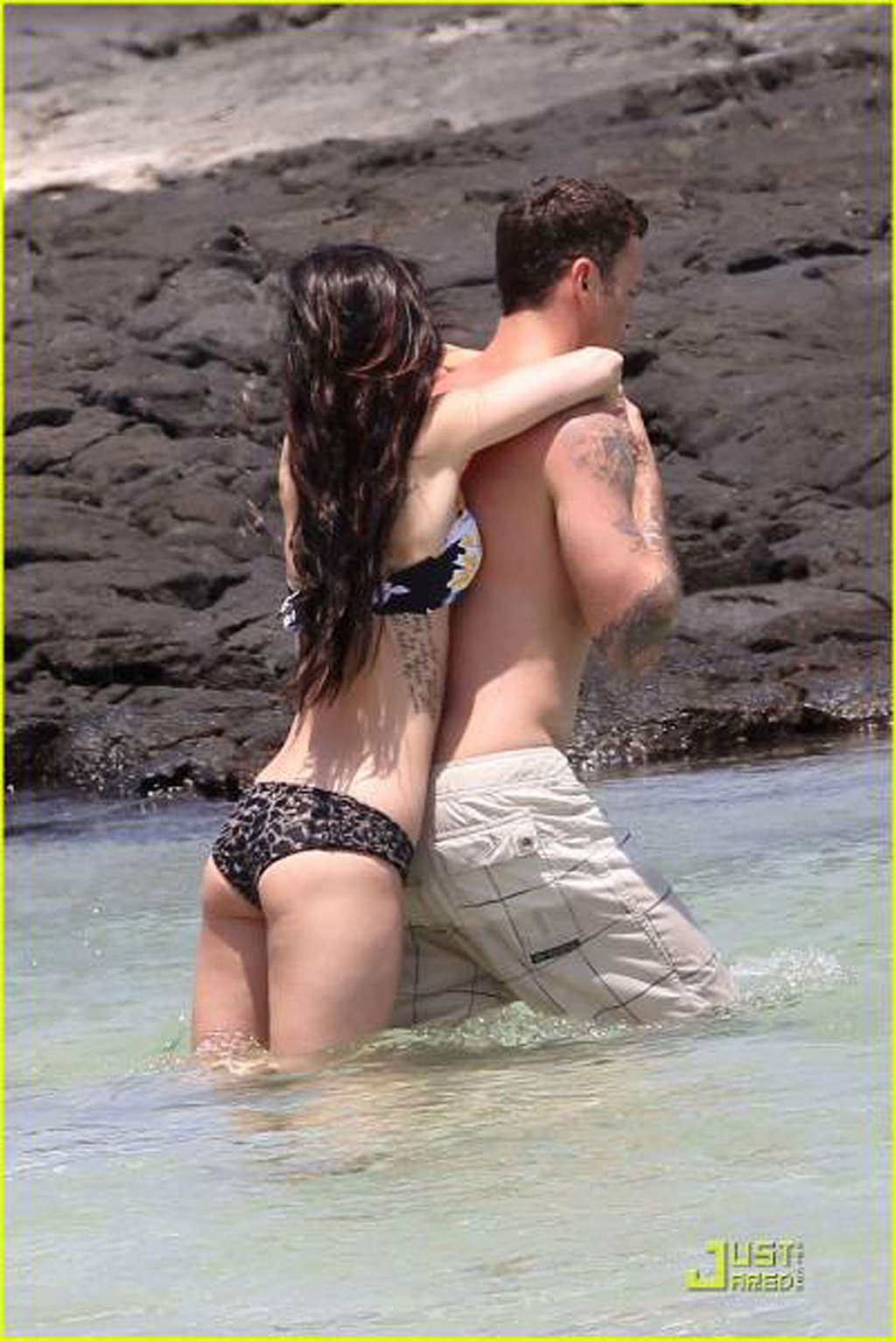 Megan Fox enjoying on beach with her boyfriend and showing sexy body in bikini #75347063