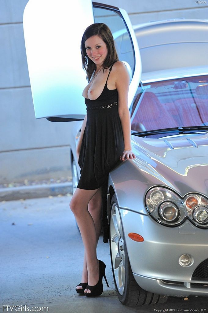 Cute teen busts her sweet titties out for lamborghini #67297660