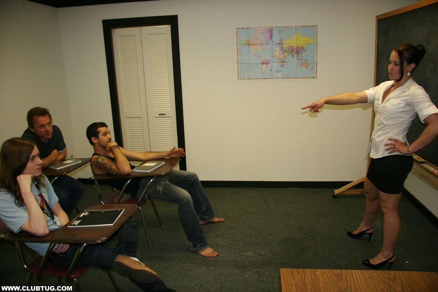 Slutty teacher Cheyenne Jewel embarassing guy in front of everyone by wanking hi #74726321